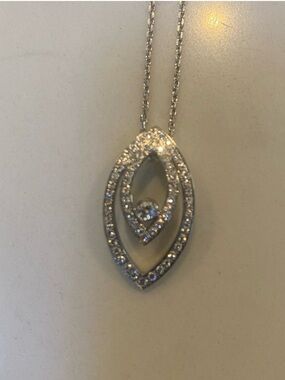 Chopard 18K White Gold Cat Eye Diamond Nexklace .45ct 67 Diamonds